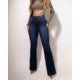 Elastic Waistband High Waist Button Stretch Tight Skinny Pants Denim - GLAMORIE